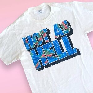 Vintage 90s Graphics Tshirt Medium - Hot as Hell
